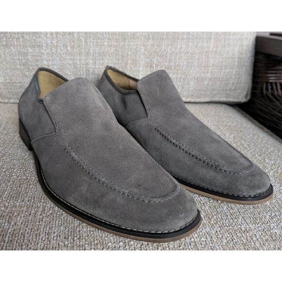 Stacy Adams Other - STACY ADAMS Men's Gray Leather Suede Moc Toe Loafers Size 10M 24689-061